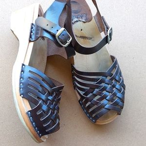 Troentorp Bastad Swedish Clogs: Anna Brown Sandal, Sz 36 US Sz 6-6.5